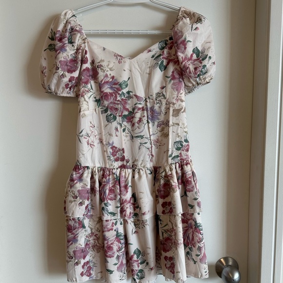 Summer corset mini dress with puffed sleeves - Picture 2 of 2